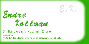 endre kollman business card